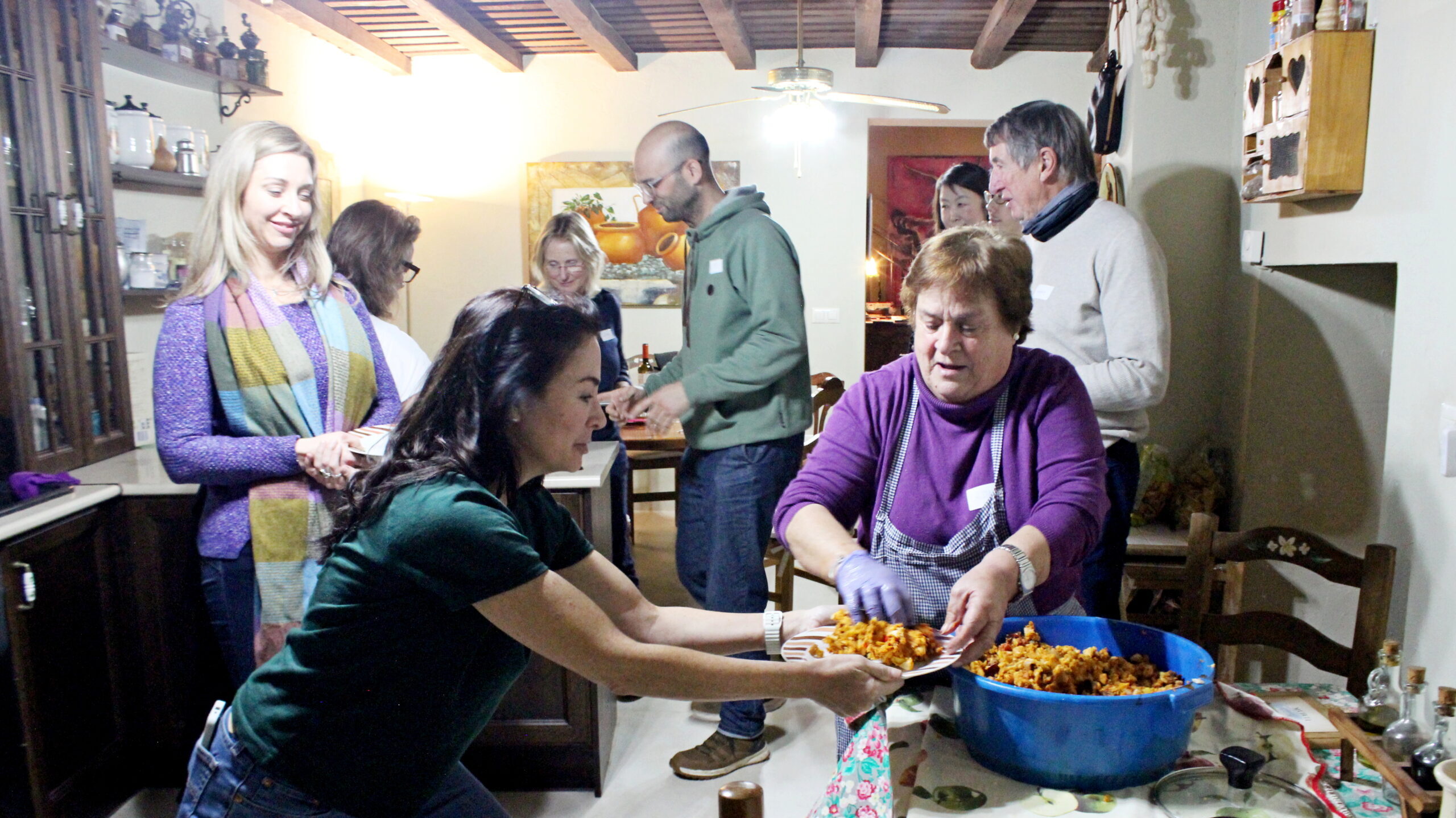 Students cooking together in the kitchen